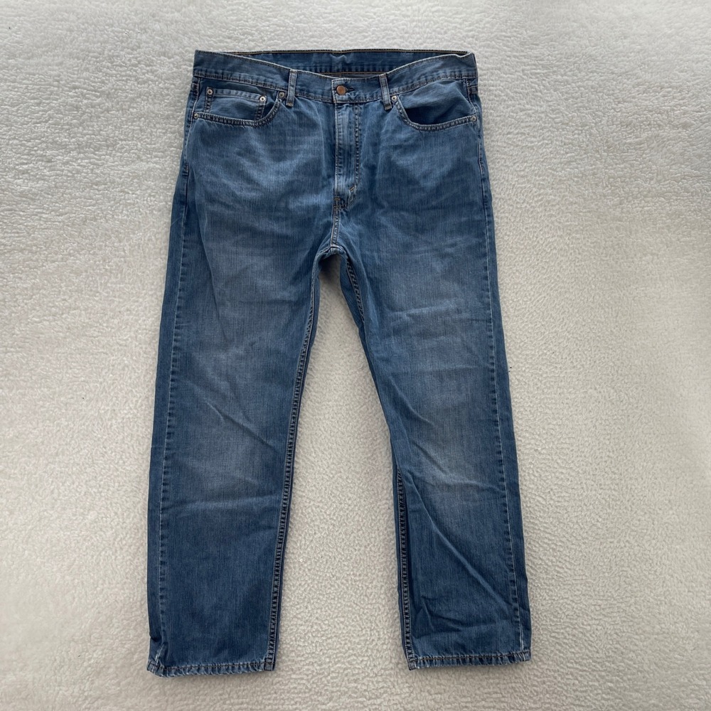 Levis Jeans Mens 38x30 Blue 505 Regular Straight Medium Wash Denim Casual